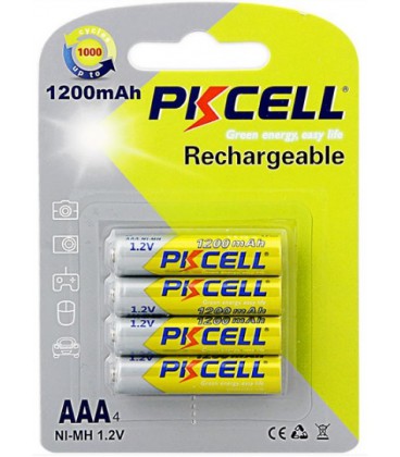 Акумулятор PKCELL 1.2V AAA 1200mAh NiMH Rechargeable Battery, 4 штуки в блістері ціна за блістер, Q12