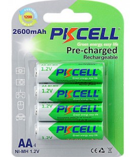 Акумулятор PKCELL 1.2V AA 2600mAh NiMH Already Charged, 4 штуки у блістері ціна за блістер, Q12