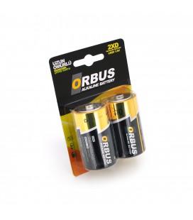 Батарейка щелочная Orbus D-R20, 2 штуки в блистере, цена за блистер