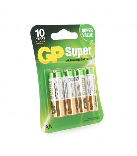 Батарейка GP Super 15A-2UE4, лужна AA, 4 шт у блістері, ціна за блістер