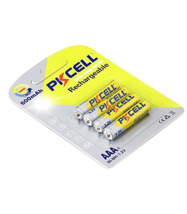 Акумулятор PKCELL 1.2V AAA 600mAh NiMH Rechargeable Battery, 4 штуки в блістері ціна за блістер, Q12