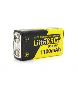 Аккумулятор LiitoKala 9V/1100mAh, крона, Type-C выход,NiMH Rechargeable Battery, 4 штуки в блистере цена за штуку