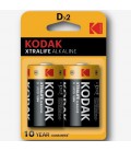 Батарейка лужна KODAK XTRALIFE LR20, 2шт в блістері, ціна за блістер