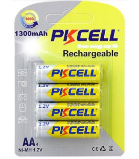 Акумулятор PKCELL 1.2V AA 1300mAh NiMH Rechargeable Battery, 4 штуки у блістері ціна за блістер, Q12