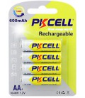 Акумулятор PKCELL 1.2V AA 600mAh NiMH Rechargeable Battery, 4 штуки у блістері ціна за блістер, Q12