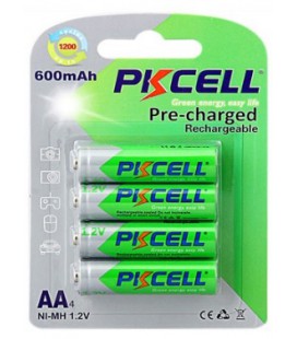 Акумулятор PKCELL 1.2V AA 600mAh NiMH Already Charged, 4 штуки у блістері ціна за блістер, Q12