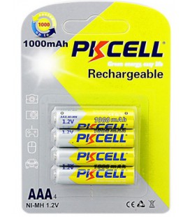 Акумулятор PKCELL 1.2V AAA 1000mAh NiMH Rechargeable Battery, 4 штуки у блістері ціна за блістер, Q12