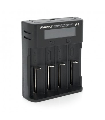 Зарядний пристрій універсальний, 4 канали, LCD дисплей, підтримує Li-ion, Ni-MH та Ni-Cd AA (R6), ААA (R03), AAAA, С (R14)