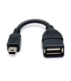 Кабель USB 2.0 AF/Mini-B OTG, 0,1m, черный