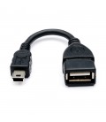 Кабель USB 2.0 AF/Mini-B OTG, 0,1m, чорний