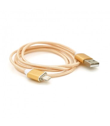 Магнітний кабель USB 2.0/Micro, 1m, 2А, індикатор заряду, тканинне обплетення, знімач, Gold, Blister ( під наконечник 8751 )