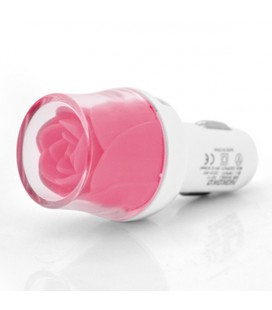 АЗУ NOKOKO Flower, 12V-USB, 5-5.5V, 2*USB, 10W, 2,1А, Pink, Пакет Q50