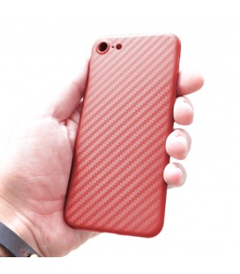 Ультратонкая пластиковая накладка Carbon iPhone 7/8 red