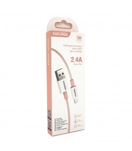 Кабель iKAKU KSC-723 GAOFEI smart charging cable for iphone, Pink, длина 1м, 2.4A, BOX