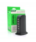 СЗУ AC100-240V iKAKU KSC-741 Jufeng Series Desktop, 5xUSB, Output: DC5V/2.4A (12W), Black, Box