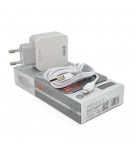 Набор 2 в 1 СЗУ With Iphone Cable 110-240V MY-A303, 3 x USB, 5V/15W, Output: 5V/3.1A, White, Box, Q25