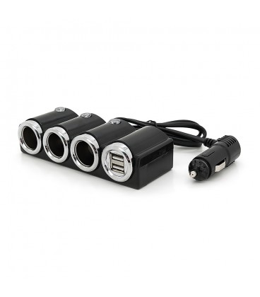 АЗУ розгалужувач Olesson 1503, 12V-3*12V+2*USB, Black, Blister