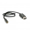 Перехідник для навушників VegGieg V-K201 USB2.0(M)-Jack3.5(F), Black, Box