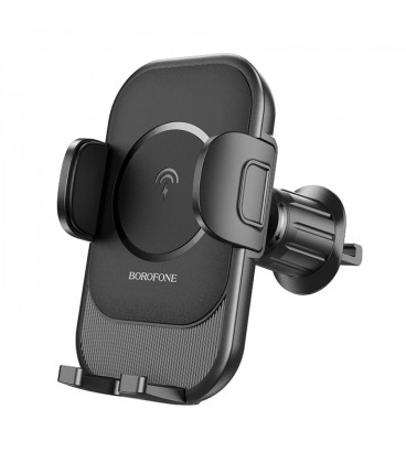 Автотримач BOROFONE BH204+ Wireless Charging 15W, кріплення на торпеду, клямка 50-90мм, Black, Box