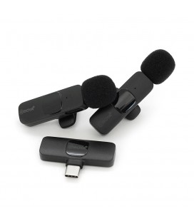 Петличный беспроводной микрофон BOYA BY-MW3(2шт), разъем Type-C, встроенный аккумулятор 80 mAh, Black, Box
