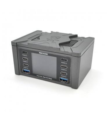 Зарядна станція з цифровою індикацією MECHANIC V-Power 8 Ultra, 2*QC3.0-5В3А,9В2A, 6*PD3.1-(5В/9В/12В/15В)3А,20В2,25A, 220В/160В