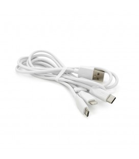 Кабель HOCO X1 USB-1 3 in 1 Micro / Iphone / Type-C, 2A, длина 1м, White, Box