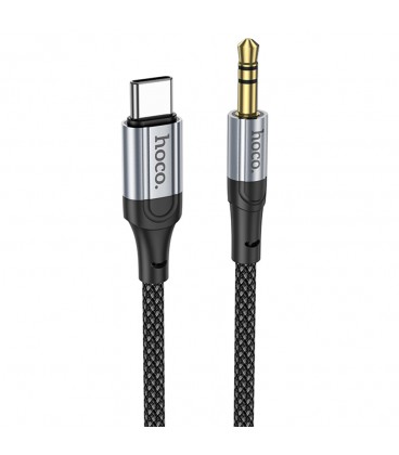 Кабель HOCO UPA26 DC3.5 (тато)  Type-C (тато), круглий в обплетенні, 1м, Black, Box