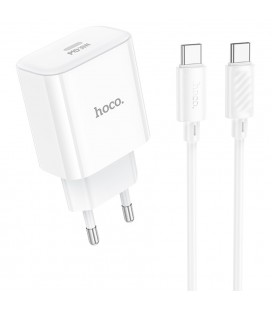 Набор СЗУ 110-240V HOCO C76A Pro+ кабель Type-C, USB-C, PD30W, кабель 1м, White, Box