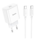 Набір СЗУ 110-240V HOCO C76A Pro+ Type-C кабель, USB-C, PD30W, кабель 1м, White, Box