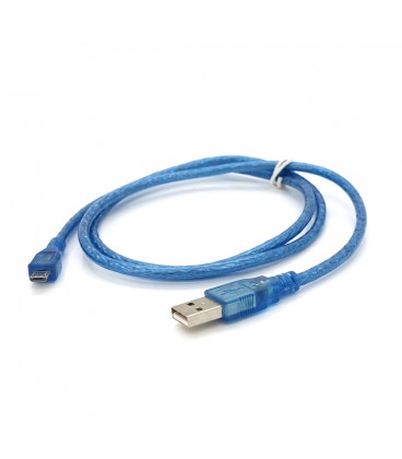 Кабель USB 2.0 (AM / Місго 5 pin) 1м, прозорий синій, Пакет, Q250