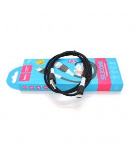 Кабель Hoco X82 silicone, Micro-USB, 2.4A, Black, длина 1м, BOX