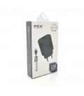 Набір 2 в 1 СЗУ With iPhone Cable 110-240V PZX P23, 2xUSB, 2,4A, Black, Blister-box