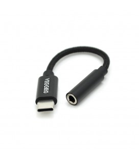 Переходник VEGGIEG TC-203 Type-C(M) &gt, Jack 3.5mm(F), 5см, Black, Пакет