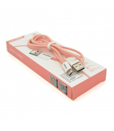 Кабель iKAKU KSC-723 GAOFEI smart charging cable for micro, Pink, довжина 1м, 2.4A, BOX