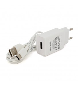 Набор BOROFONE BA68A СЗУ 1xUSB+ кабель Type-C, 2.1A, 1м, White, Blister