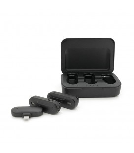 Петличный беспроводной микрофон K83 (2шт)+ кейс, разъем Lighting, встроенный аккумулятор 80 mAh, Black, Box