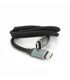 Кабель Type-C to Type-C (USB 3.2 GEN2 male to male), оплетка, Black, длина 1м, поддержка 100W/10Gbps, 4K60HZ audio/video outpout