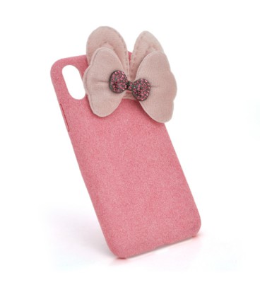 Накладка Пушистая Бантик iPhone 6 Plus/ 6s Plus pink