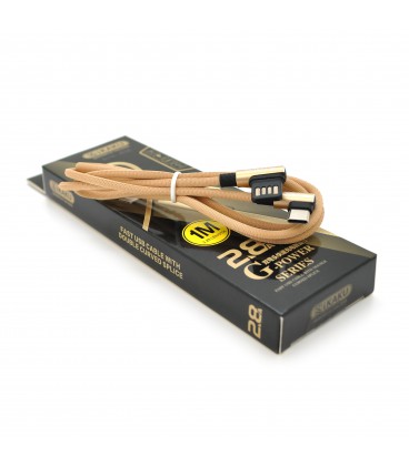 Кабель iKAKU KSC-028 JINDIAN charging data cable for Type-C, Gold, довжина 1м, 2.4A, BOX