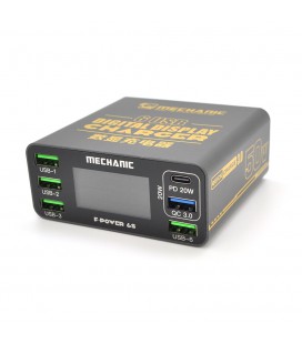 Зарядная станция с цифровой индикацией MECHANIC F-Power 6S, PD3.1-5В4А, 9В2.2A, 12В1.67А, 15В3А, 20В2,25А, QC-3 .4*USB-A. 220V/5