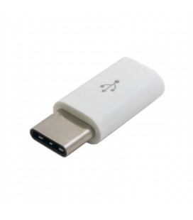 Переходник microUSB(F) &gt, Type-C(M), White, OEM
