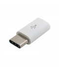 Перехідник microUSB(F)  Type-C(M), White, OEM