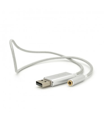 Перехідник для навушників VegGieg V-K202 USB2.0(M)-Jack3.5(F), Silver, Box