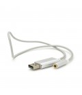 Перехідник для навушників VegGieg V-K202 USB2.0(M)-Jack3.5(F), Silver, Box