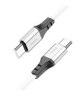 Кабель Hoco X86 silicone, Type C-Type C, 60W, White, длина 1м, BOX