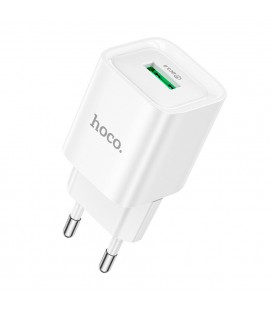 СЗУ 110-240V HOCO C145A 1xUSB, 18W, White, Box