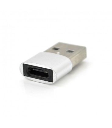 Перехідник HOCO USB2.0(M)  Type-C(F), Silver, Пакет