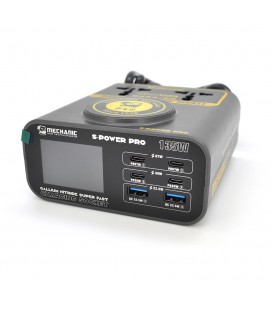 Зарядная станция с цифровой индикацией MECHANIC S-Power Pro, 4*PD3.1-30W, 2*QC3.0-15W,Wireless Charging, 2*Socket, 220V/135W. 12
