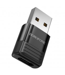 Переходник Borofone BV18 USB2.0(M) &gt, Type-C(F), Black, Blister