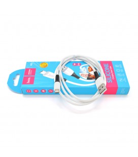 Кабель Hoco X82 silicone, Micro-USB, 2.4A, White, длина 1м, BOX
